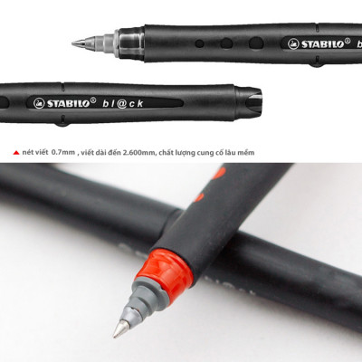 Bộ 4 Bút bi ký STABILO bl@ck+ M 1.0mm xanh+ đỏ+ đen+ xanh lá (BLKM-C4)