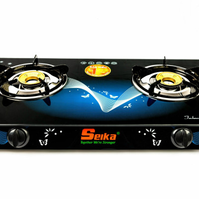 Tặng nước rửa chén Chie! 1.5L khi mua Bếp Gas Đôi Mặt Kính Seika Sen Nhôm SKB117 - Hàng Chính Hãng