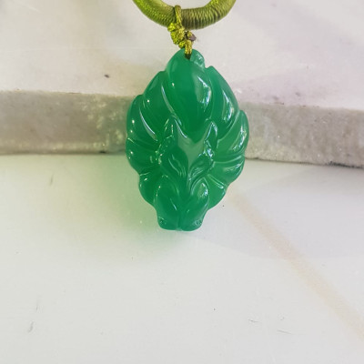 Mặt dây chuyền Hồ ly 9 đuôi hay chín đuôi đá mã não Xanh ngọc tự nhiên tặng kèm dây đeo hợp mệnh Mộc Hỏa Thủy Cao 30mm x ngang20mm x dầy 8mm Công dụng may mắn về mặt tình duyên, quyền lực, giúp nữ chủ nhân luôn xinh đẹp tài trí mang nhiều tài lộc quyến rũ