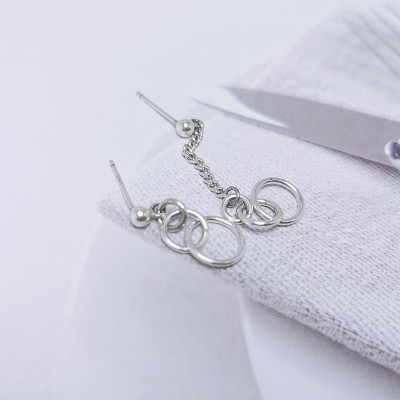 Đôi bông tai hình học retro phong cách sành điệu 1 đôi kích thước khác biệt