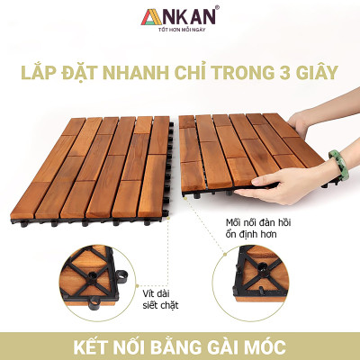 Vỉ Lót Sàn Ban Công Loại Dài 60cm Màu Vàng Thương Hiệu ANKAN Dùng Để Lót Ban Công Sân Vườn Sân Thượng Hành Lang Văn Phòng (1 Vỉ)
