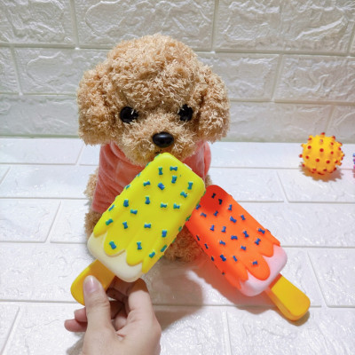 Đồ Chơi Gặm Cho Chó Bằng Cao Su Hình Que Kem Có Kèn