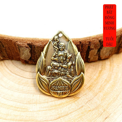Dây chuyền mặt Phật Bất Động Minh Vương hoa sen bằng đồng - MV02