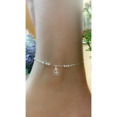 Lắc chân bạc Ý 925 Huệ Ngân -Cỏ bốn lá may mắn RYBJ50063