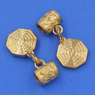 Chuỗi tay Gỗ Hóa Thạch size 12 ly - Vòng tay Bát Quái vàng VGHTBQHKV12 - hợp tất cả các mệnh