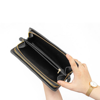 Ví cầm tay VICTOR - 2 dây kéo | Anh Tho leather