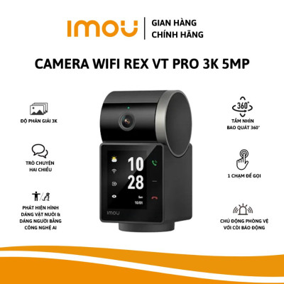 Camera Wifi Trong Nhà IMOU Rex VT Pro 3K S2VBP Pin Sạc Xoay 360, Gọi Video 2 Chiều - TRANGIATELECOM Hàng chính hãƞg Hàng nhập khẩu