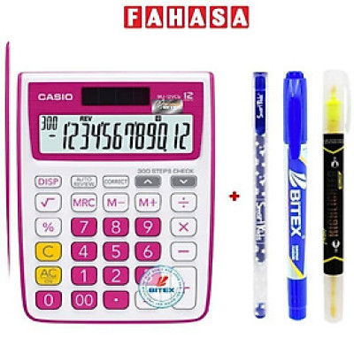 Máy Tính Văn Phòng Casio MJ 12VCB-RD - Kèm Quà Chất