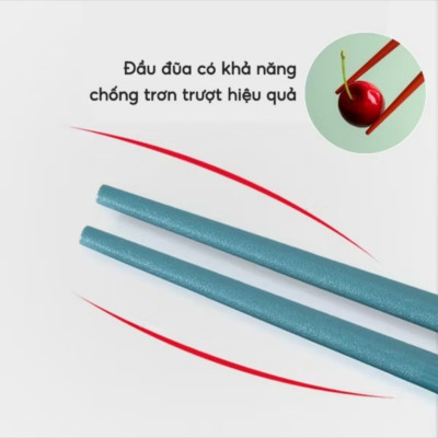 Set 5 đôi đũa kiểu Nhật bằng sợi thủy tinh chống trượt phân chia thanh viên gia đình độc đáo 24.3cm