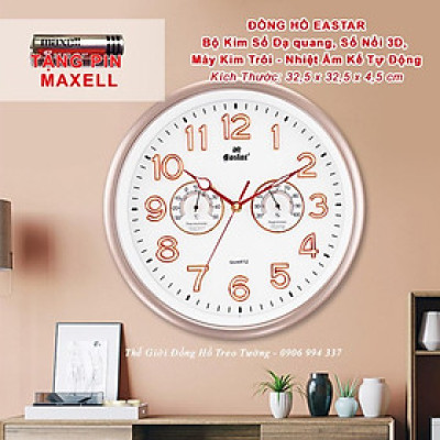 Đồng Hồ EASTAR KIM TRÔI Viền Mỏng Số nổi 3D có DẠ QUANG và NHIỆT ẨM KẾ Tự Động – Tặng Pin Maxell - Bảo Hành 1 Năm