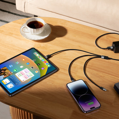 Cáp sạc 3 đầu Baseus StarSpeed 1 for 3 Fast Charging Data Cable USB to M+L+C 3.5A - Hàng chính hãng