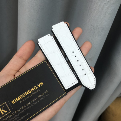 (Tặng tua vit thay dây) Dây đồng hồ HUB size 42 Lót da vân các màu (19-25-22)