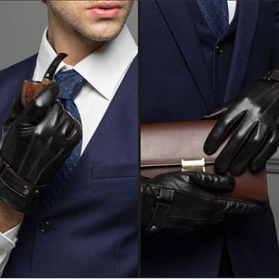 Găng tay mùa đông dành cho nam giới BHY8597 Găng tay nam da cừu phong cách.