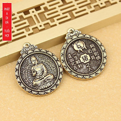 Dây chuyền mặt Phật phật Phật A Di Đà - Phật bản mệnh người tuổi Hợi - MV03