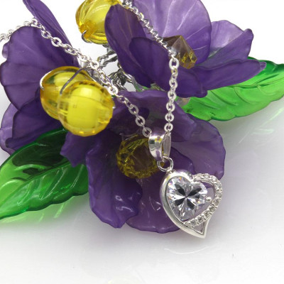 Dây Và Mặt Dây Chuyền Bạc Hiểu Minh DMD312 trái tim bạc ta