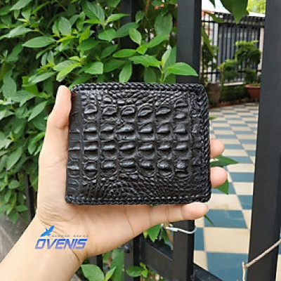  Bóp Ngang Gai Lưng Cá Sấu 2 Mặt Đan Viền Rất Đẹp VS2V01
