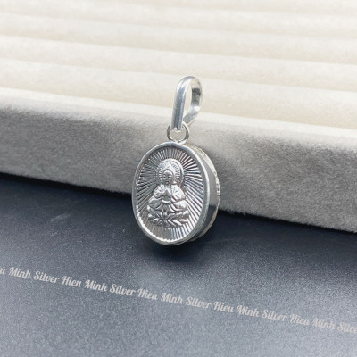 Hộp Đựng Bùa Mặt Dây Chuyền Nam Nữ Bạc Ta Hình Phật Chính Hãng BẠC HIỂU MINH MDN486