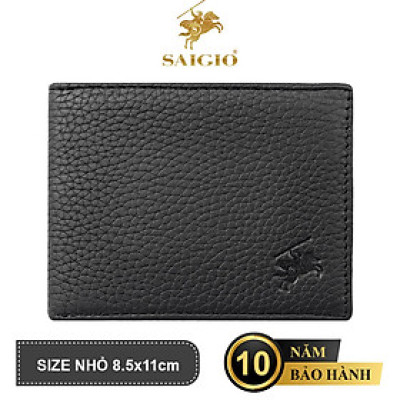 Ví Nam Mini Nhỏ Gọn Cao Cấp, Da Bò PEBBLE Mềm Mại - Bền Bỉ, Chống Xước - Chống Nhăn Tốt, Thiết Kế Đơn Giản, Dáng Ngang - Gập 2, Đựng Tiền và Thẻ ATM Tiện Dụng