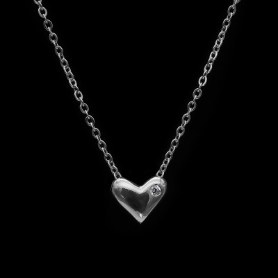 Dây Và Mặt Dây Chuyền Bạc Hiểu Minh DMD084S trái tim bạc ý