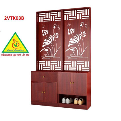 Tủ kệ trang trí kiêm vách ngăn phòng khách , nhà bếp 2VTK03 - Nội thất lắp ráp Viendong Adv