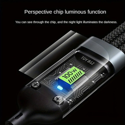 Dây Sạc 3 Đầu, Dây Sạc Nhanh 100W Với 3 Đầu Sạc Phù Hợp Với Nhiều Dòng Điện Thoại Dài Khoảng 1 Mét - Hàng Nhập Khẩu