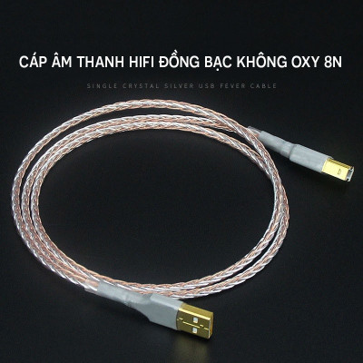 SOAIY Cáp Âm Thanh HiFi Lõi Đồng Bạc Oxy 8N Dài 1,5m - Hàng Nhập Khẩu