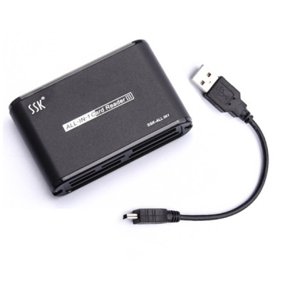 Đầu đọc thẻ nhớ đa năng SSK 025 chính hãng hộp thiếc sang trọng (logo Trắng)