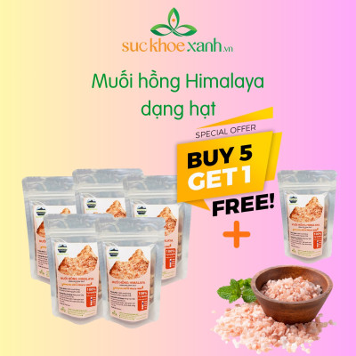 Muối hồng Himalaya Nhập Khẩu Pakistan dạng hạt 500g - dùng làm gia vị, ngâm chân thải độc, tẩy tế bào chết