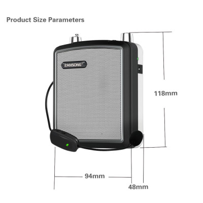 Loa trợ giảng Zansong M88 - Máy trợ giảng kèm micro cài tai không dây - Kết nối Bluetooth 4.2, AUX, USB, SD card, FM - Công suất 10W, điều chỉnh được echo - Pin sạc dung lượng lớn thời gian dùng lên đến 6h - Âm thanh rõ ràng, sắc nét - Hàng nhập khẩu