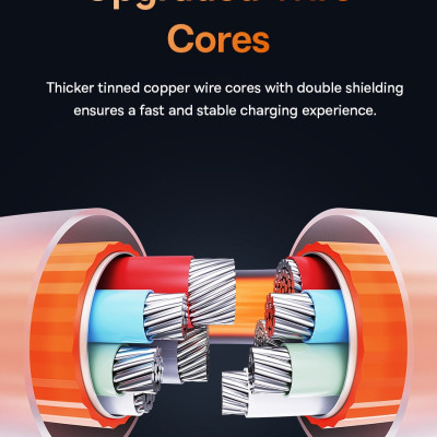 Cáp sạc nhanh, truyền dữ liệu PD 20W, Ba-se-us CoolPlay Series Fast Charging Cable Type C to Lai-nin PD 20W với thiết kế chắc chắn và bền bỉ và hỗ trợ công nghệ Power Delivery - Hàng chính hãng