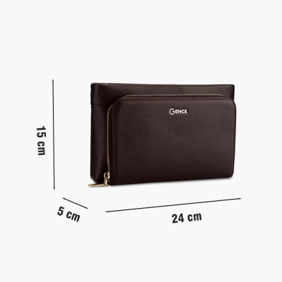 Clutch, Ví Cầm Tay Thời Trang Nam Da Bò Alran Cao Cấp HT16 Nâu