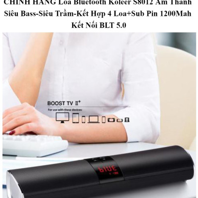 Loa Bluetooth KOLEER S8012 âm thanh trầm thiết kế sang trọng đẳng cấp-Hàng Chính Hãng
