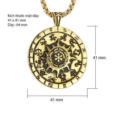 Dây chuyền nam bằng Titan 12 cung hoàng đạo - ZN23