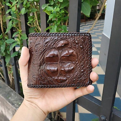 Ví Nam Da Cá Sấu 2 Mặt [Gù Cá Sấu Nguyên Con Rất Đẹp] Thiết Kế Dáng Ngang Dễ Sử Dụng