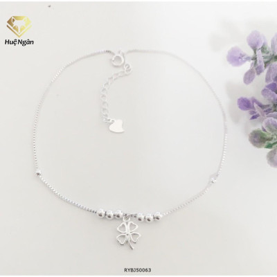 Lắc chân bạc Ý 925 Huệ Ngân -Cỏ bốn lá may mắn RYBJ50063