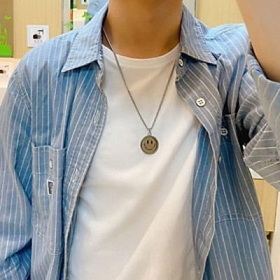 Dây chuyền nam nữ trở mặt vui buồn trangsucpt thời trang rẻ đẹp dây chuyền mặt cười PTDCNA195