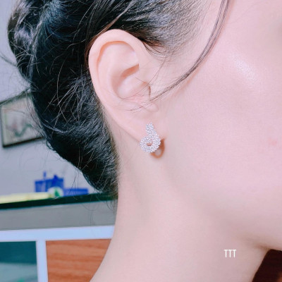Bông tai bạc khoá bấm thời trang chất liệu bạc s925 MS0085