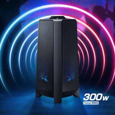 Loa tháp Samsung MX-T40 - 300W 2.0; Bass Booster; LED DJ; Kết nối 10 loa; Bluetooth + USB + 3.5mm- Hàng chính hãng