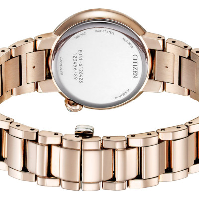 Đồng Hồ Nữ Citizen Đính Kim Cương Dây Thép Không Gỉ EM0912-84Y - Mặt Xà Cừ (Sapphire)