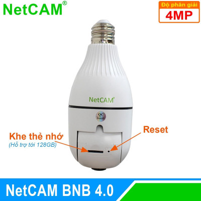 Camera IP WiFi Quay quét 360 độ NetCAM BNB4.0, Độ phân giải 4.0MP, Báo Động Thông Minh, Cảnh Báo Âm Thanh - Hàng chính hãng