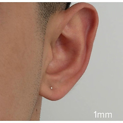 Khuyên Tai Nụ Bạc Unisex Chính Hãng Bạc Hiểu Minh HT386