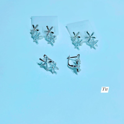 Bông tai bạc khoá bập cao cấp chất liệu bằng bạc MS070h