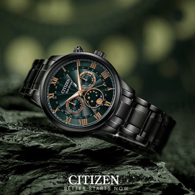 Đồng Hồ Nam Citizen Dây Kim Loại Máy Eco-Drive AP1055-87X - Mặt Xanh (Sapphire)