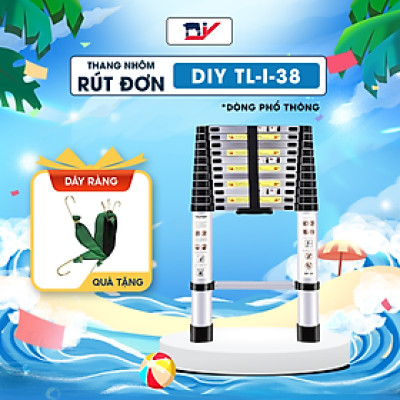 Thang nhôm rút đơn chữ I 3.8m DIY TL-I-38 Tiêu chuẩn EN131