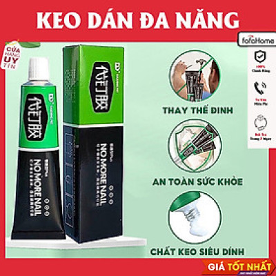 Keo Dán Đa Năng, Keo Siêu Dính, Dán chắc như đóng đinh NOMORE NAIL Tuýp 60g Keo Siêu Dính Công Nghệ Nhật Bản No More Nail Tuýp 60g Keo Siêu Dán Tường Dán Giày Gỗ Thuỷ Tinh Đa Năng Chống Thấm Nước