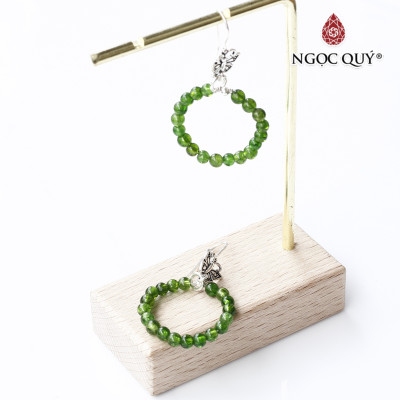 Bông tai đá diopside mệnh hỏa mộc - Ngọc Quý Gemstones