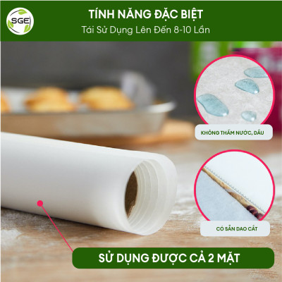 Cuộn Giấy Nến/ Giấy Nướng Bánh PP, Sử Dụng Đa Mục Đích Nướng Bánh, Hấp Bánh, Lót Nồi, Thấm Dầu Cực Tốt, Chịu Được Nhiệt Độ Tới 250 Độ . Cuộn Dài 500cm đến 2000cm, Có Đi Kèm Lưỡi Dao Cắt Tiện Dụng. Hàng Nhập Khẩu Chính Hãng Thailand!!