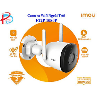 CAMERA WIFI NGOÀI TRỜI IMOU F22P 2M 1080P, Chống nước, tích hợp mic thu âm - hàng chính hãng