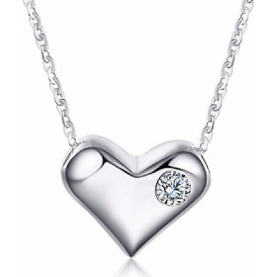 Dây Và Mặt Dây Chuyền Bạc Hiểu Minh DMD084S trái tim bạc ý
