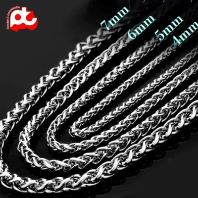 Dây chuyền nam đẹp titan cao cấp thời trang rẻ titan bông dừa trangsucpt kích cỡ 4mm trắng PTDCNA173